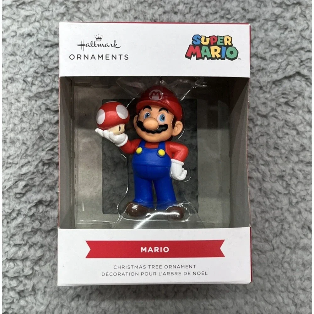 Super Mario Nintendo Christmas Ornament w/ Super Mushroom Hallmark Ornament NEW